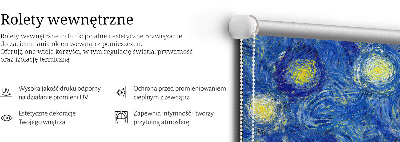 Rolgordijn voor het raam Geschilderd blauw schilderij