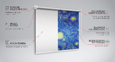 Rolgordijn voor het raam Geschilderd blauw schilderij