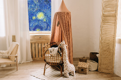 Rolgordijn voor het raam Geschilderd blauw schilderij