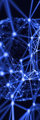 Rolgordijn verduisterend Blauwe stippen verbonden door lijnen