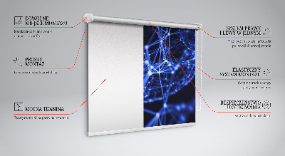 Rolgordijn verduisterend Blauwe stippen verbonden door lijnen