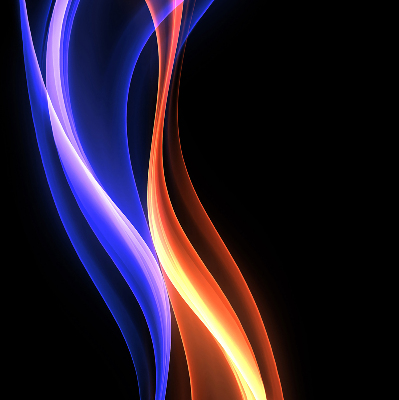 Rolgordijn voor het raam Oranje en blauwe animatie