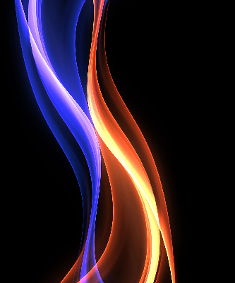 Rolgordijn voor het raam Oranje en blauwe animatie