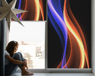 Rolgordijn voor het raam Oranje en blauwe animatie