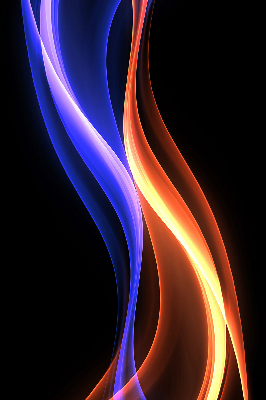 Rolgordijn voor het raam Oranje en blauwe animatie