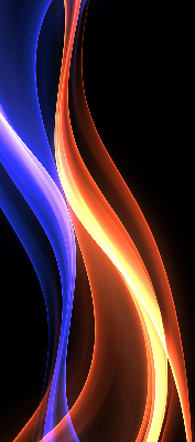 Rolgordijn voor het raam Oranje en blauwe animatie