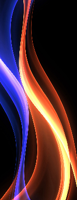 Rolgordijn voor het raam Oranje en blauwe animatie