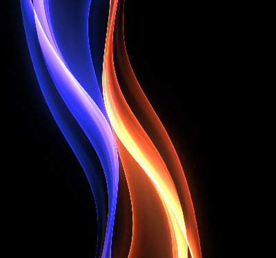 Rolgordijn voor het raam Oranje en blauwe animatie