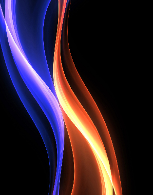 Rolgordijn voor het raam Oranje en blauwe animatie