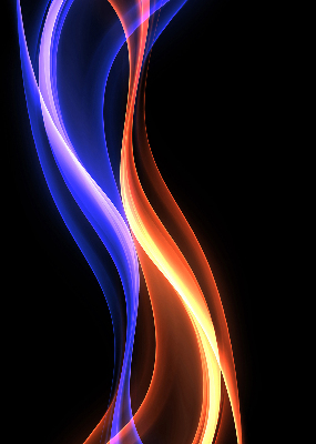 Rolgordijn voor het raam Oranje en blauwe animatie