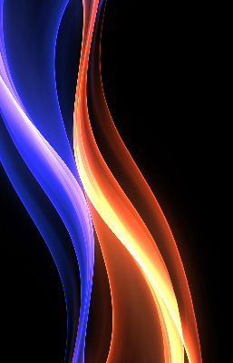 Rolgordijn voor het raam Oranje en blauwe animatie