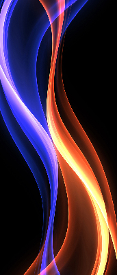 Rolgordijn voor het raam Oranje en blauwe animatie