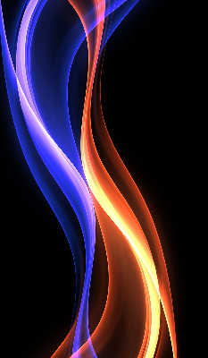 Rolgordijn voor het raam Oranje en blauwe animatie