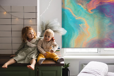 Rolgordijn voor het raam Uitspoelen van verf