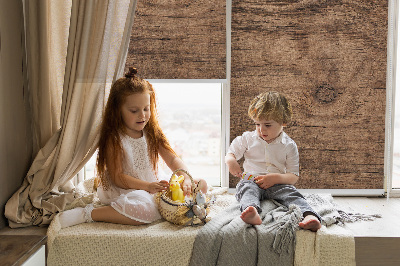 Rolgordijn voor het raam Donker hout