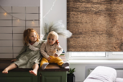 Rolgordijn voor het raam Donker hout