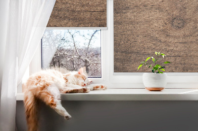 Rolgordijn voor het raam Donker hout