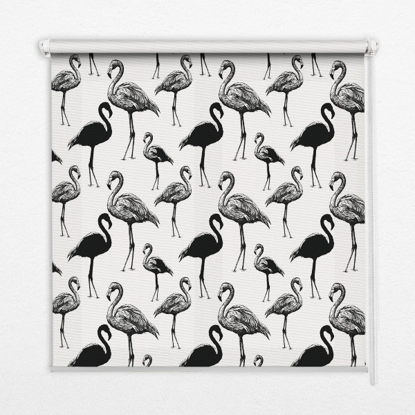 Rolgordijn verduisterend Zwarte flamingo's