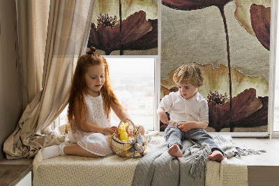 Rolgordijn voor het raam Bloemen