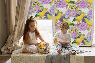 Rolgordijn voor het raam Gele papegaaien