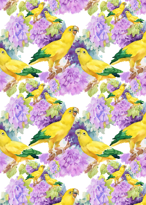 Rolgordijn voor het raam Gele papegaaien