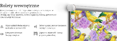 Rolgordijn voor het raam Gele papegaaien