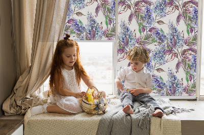 Rolgordijn voor het raam Zomerbloemen