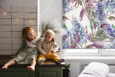 Rolgordijn voor het raam Zomerbloemen