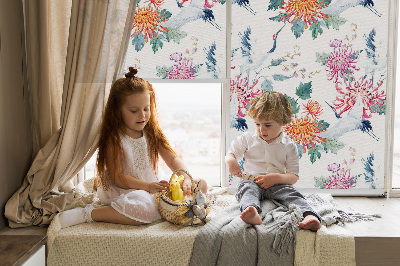 Rolgordijn verduisterend Reiger en bloem