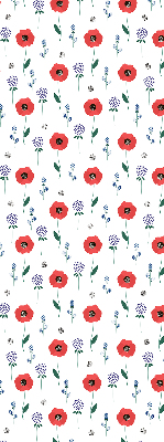 Rolgordijn voor het raam Klaproosbloemen