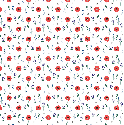 Rolgordijn voor het raam Klaproosbloemen