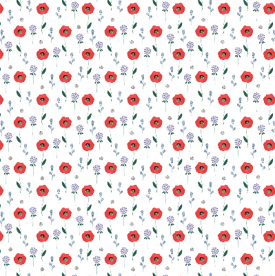 Rolgordijn voor het raam Klaproosbloemen