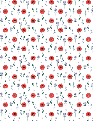 Rolgordijn voor het raam Klaproosbloemen