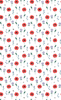 Rolgordijn voor het raam Klaproosbloemen