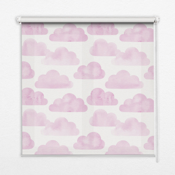 Rolgordijn voor het raam Roze wolken