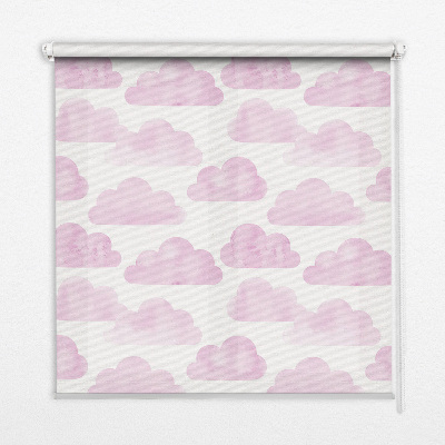 Rolgordijn voor het raam Roze wolken
