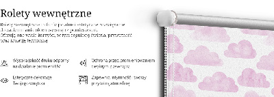 Rolgordijn voor het raam Roze wolken