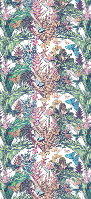 Rolgordijn voor het raam Vlinders op bloemen