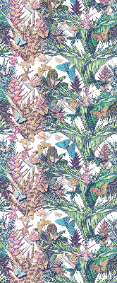 Rolgordijn voor het raam Vlinders op bloemen