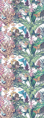 Rolgordijn voor het raam Vlinders op bloemen