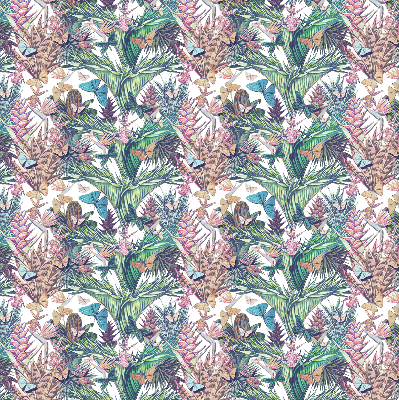 Rolgordijn voor het raam Vlinders op bloemen