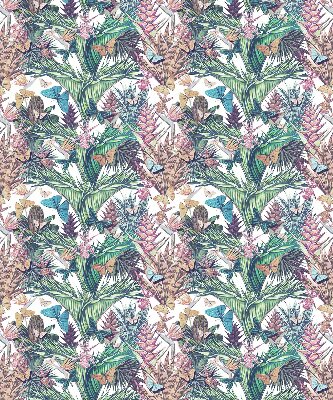 Rolgordijn voor het raam Vlinders op bloemen