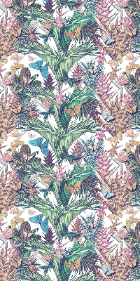 Rolgordijn voor het raam Vlinders op bloemen