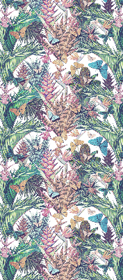 Rolgordijn voor het raam Vlinders op bloemen