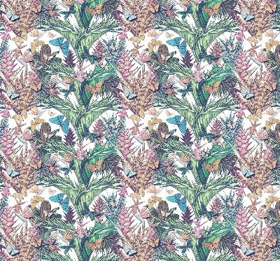 Rolgordijn voor het raam Vlinders op bloemen