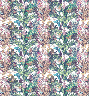 Rolgordijn voor het raam Vlinders op bloemen