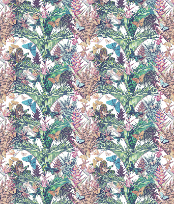 Rolgordijn voor het raam Vlinders op bloemen