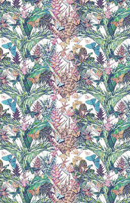 Rolgordijn voor het raam Vlinders op bloemen