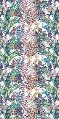 Rolgordijn voor het raam Vlinders op bloemen