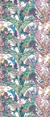 Rolgordijn voor het raam Vlinders op bloemen